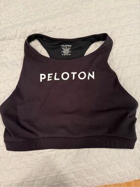 Peloton Black High-Neck Logo Sports Bra